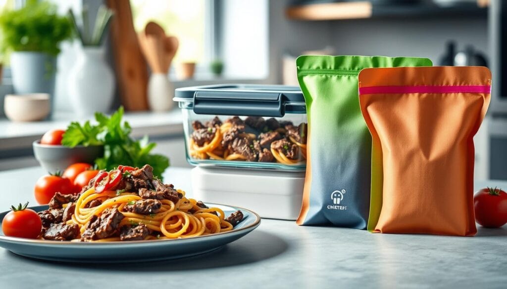 Beef Steak Pasta Meal Storage