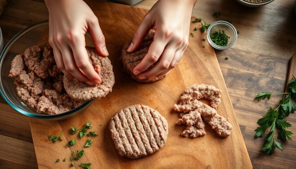 Forming Turkey Breakfast Sausage Patties