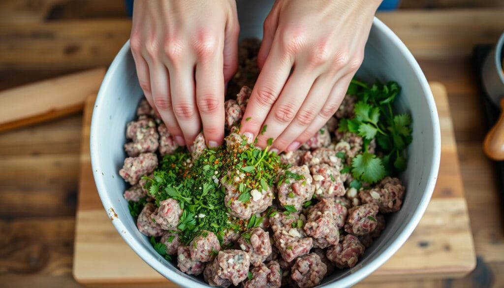 Mixing meatball snacks without cheese techniques