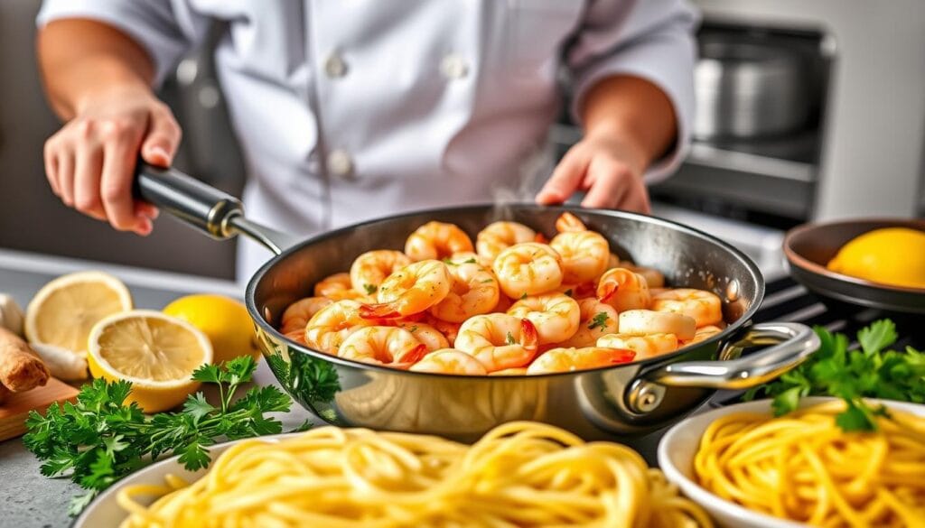 Red Lobster Shrimp Scampi Cooking Process