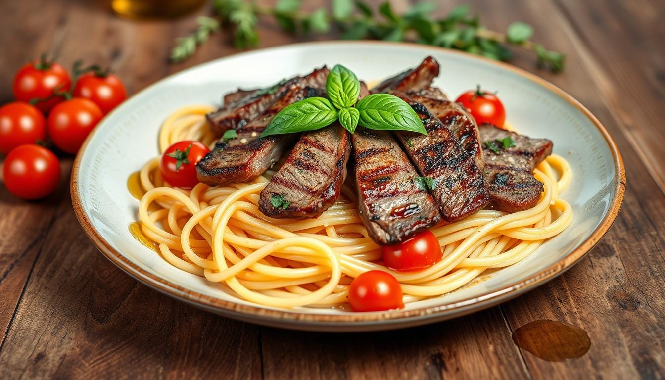 beef steak pasta